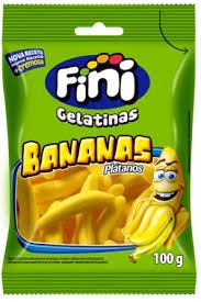 Bala De Gelatina 100g Bananas Platano