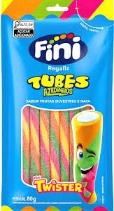 Bala De Gelatina 80g Tubes Twister Frutas Silvestres Acido